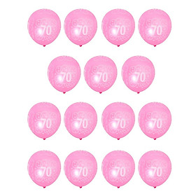 15x Birthday Anniversary Latex Balloon Party Decoration Age Number 70 Pink