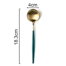 Mua ĐŨA - SÚP - NĨA INOX CAO CẤP KHÔNG MÒN | SET THÌA NĨA INOX PHONG CÁCH TÂN CỔ ĐIỂN HOME LUXURY DECOR XANH TRẮNG