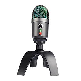 USB Microphone RGB Lighting with Bracket Gaming Mic Support Most App