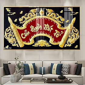 Mua Tranh Cửu Huyền Thất Tổ  loại dáng ngang  chất liệu in gỗ tráng gương bọc viền cao cấp