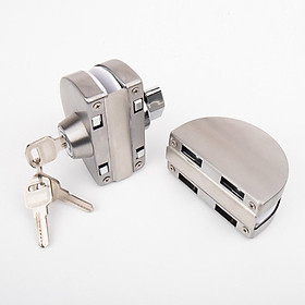 Khóa Cửa Kính Cường Lực Cao Cấp, Khóa Bán Nguyệt Cửa Kính 10 mm - 12 mm, Lắp Đặt Không Phải Khoan Cắt Kính. TakyHome 3205