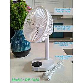 Mua QUẠT SẠC TÍCH ĐIỆN ĐỂ BÀN DP-7626 HÀNG NHẬP KHẨU