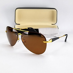 Mắt kính râm nam DKY743TR. Tròng Polarized màu nâu trà, mát và dịu mắt