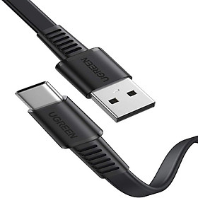 cáp usb A ra type C mỏng dẹp 2.5mm màu đen dây nhựa ABS Ugreen 332MD10972US 1M hàng chính hãng