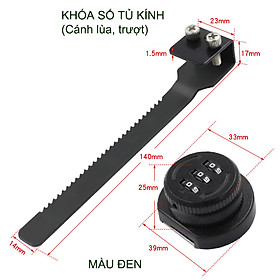 Hình ảnh (Phụ kiện nội thất) Khóa số tủ kính bằng hợp kim K8307, cánh không khung trượt-lùa, có nhiều màu tùy chọn