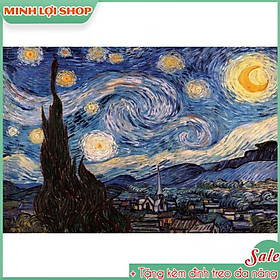Mua  HCM  Tranh canvas Đêm Đầy Sao họa sĩ Van Gogh 40x60cm
