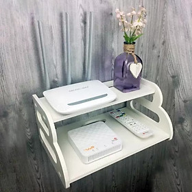 Mua Kệ trang trí Wifi mini 2 Tầng LOẠI LỚN hoa văn Thanh Lịch (rộng hơn tiện dụng hơn)
