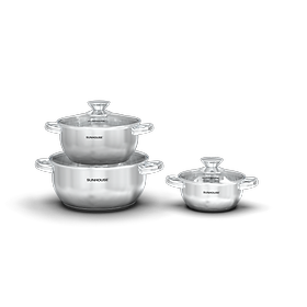 Bộ nồi inox 3 đáy Sunhouse Eco SHG334E (16cm-20cm-24cm)