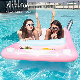 Phao nổi hồ bơi, tắm nắng, chụp ảnh 2 người AirMyFun Inflatable Pink Car Floats