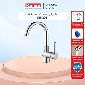 Vòi rửa bát xoay 360 KONOX KN1206 hợp kim đồng 61% tiêu chuẩn Châu Âu