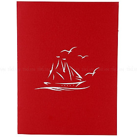 Thiệp Nổi 3D Ninrio - Boat 2SS141 (15X20 cm) - Màu Ngẫu Nhiên 