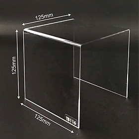 Kệ trưng bày mica 3 mặt uốn Enter TB116 125x125x125mm mica dày 2mm, Kệ livestream, Kệ mica chữ U trong suốt để đồ đa năng