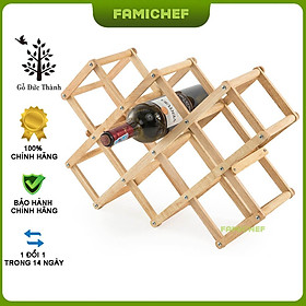 Mua Kệ rượu xếp 10 chai Gỗ Đức Thành 40401