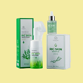 Combo Sữa Rửa Mặt Kiềm Dầu Ric Skin Và Serum Dưỡng Da HA+ - Hàng Chính Hãng Kohinoor