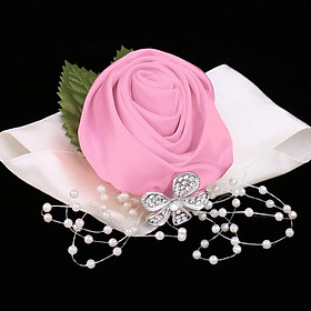Flower Wrist Corsage Bridal Pearl Bead Bracelet Wedding Prom