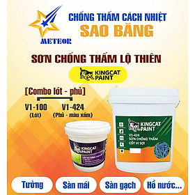 Mua (Bộ sơn lót 1L - phủ 3 8L) Sơn Chống Thấm Lộ Thiên KINGCAT Lót V1-100 & Phủ V1-424 - Cho tường  sàn mái  sàn gạch  hồ nước... thi công được 6-10m2