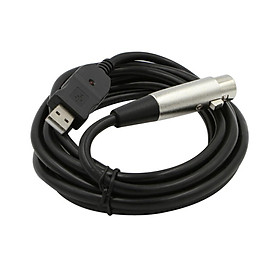 USB to XLR Microphone Instrument Karaoke Cable 3 Meters/  Black
