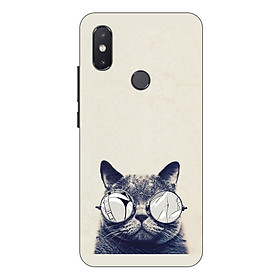 Ốp lưng điện thoại Xiaomi Mi 8 SE hình Mèo Con Đeo Kính Mẫu 1 - Hàng chính hãng
