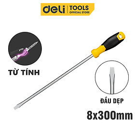 Mua Tua Vít 2 Cạnh Deli Cao Cấp -  Đầu Vít Từ Tính Dễ Dàng Sử Dụng - Kích Thước 8×300mm Thép Cr-V Mạ Crom