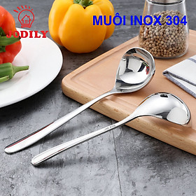  Muỗng, Muôi Múc Canh, Vá múc canh Inox 304 Cao Cấp, Sang Trọng Cho Bữa Cơm