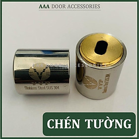 Chén tường giữ đầu ống inox phi 19 VVP Trắng bóng - Định vị phi 19, co sống phi 19