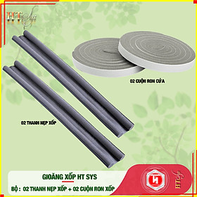 Combo 02 thanh ron xốp + 02 cuộn mút xốp - HT SYS - Chặn khe hở - Chống côn trùng - Chống thoát khí điều hoà - Chống ồn - Cách âm - Chống va đập
