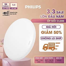 Bộ đèn PHILIPS LED ốp trần tròn CL200 - Công suất ( 6W, 10W,17W,20W) ánh sáng vàng, ánh sáng trắng