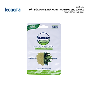 Mặt nạ Đất Sét Leocrema detox dưỡng da ẩm mịn trắng sáng 1 pack 2 gói 7ml