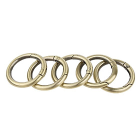 5 Miếng Kẽm Hợp Kim Tròn Khóa Lò Xo Snap Hook Keychain