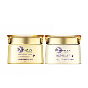 Bộ dưỡng da tươi sáng căng mọng Bio-Essence Bio-Bird's Nest (Kem dưỡng tinh chất tổ yến & Collagen 50gr + Mặt nạ ngủ Night Mask tinh chất tổ yến & Collagen 50gr)