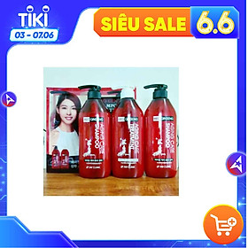 Bộ 2 dầu gội 1 dầu xả tinh chất nhân sâm đỏ 3W CLINIC AGING CARE RED GINSENG SHAMPOO & TREATMENT