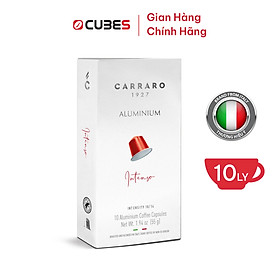 Cà Phê Viên Nén Carraro INTENSO Aluminum Mới - 10 viên - Tương thích với máy capsule Nespresso