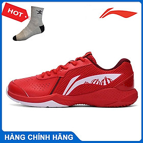 Giày cầu lông Lining Thunder Lite chính hãng AYTS020-3 mẫu mới dành cho nam màu đỏ-tặng tất thể thao bendu