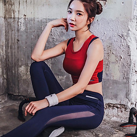 Bộ Quần Áo Tập GYM YOGA Thể Thao Nữ Hàng Thiết Kế Cao Cấp, Quần Cạp Cao Áo Sẵn Mút - HK39