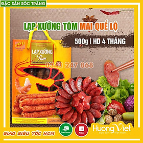 Đặc Sản Sóc Trăng - Lạp Xưởng Tôm Tân Huê Viên Cao Cấp 500G, Lạp Xưởng Tôm Sóc Trăng, Lạp Xưởng Miền Tây Làm Quà Tặng, Lạp Xưởng Ít Ngọt