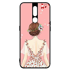 Ốp Lưng in cho Oppo F11 Pro Mẫu Cô Gái Váy Hồng Nền Hồng - Hàng Chính Hãng