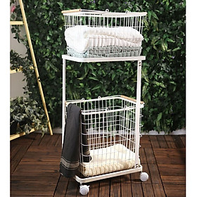 Mua Giỏ Đựng Đồ Đa Năng 2 tầng Size Lớn  Có Bánh Xe Di Chuyển 360 độ