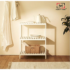 KỆ GỖ ĐỂ LÒ VI SÓNG 3 TẦNG HÀN QUỐC MÀU TRẮNG - OVEN RACK 3F WHITE