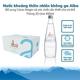 Thùng 20 chai Nước khoáng thiên nhiên ALBA Glass 450ml