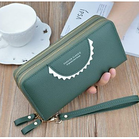 Ví cầm tay nữ 2 ngăn kéo sang trọng , thiết kế nhiều ngăn tiện dụng TK0048
