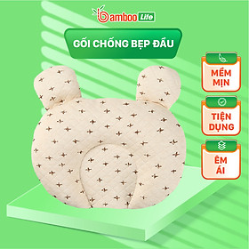 Gối chống bẹp đầu cho trẻ sơ sinh Bamboo Life Gối cao su non chống bẹp đầu méo đầu móp đầu Gối cho trẻ sơ sinh cao cấp êm ái BL101 hàng chính hãng