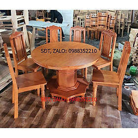Mua Bàn ăn tròn 6 ghế gỗ Sồi Nga hàng cao cấp