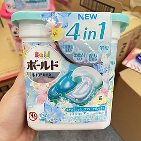 Viên giặt xả 4 in 1 Nhật Bản hộp 12 viên-Viên giặt xả 4D Gel Ball nội địa Nhật Bản