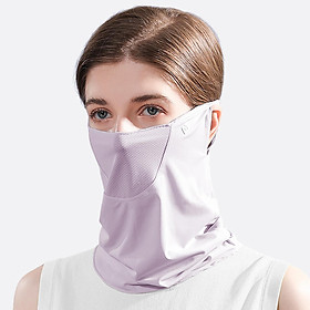 Khẩu trang vải dáng dài Che mặt, cổ Balaclava chống tia cực tím, chất liệu vải thoáng khí, hút mồ hôi-Màu tía