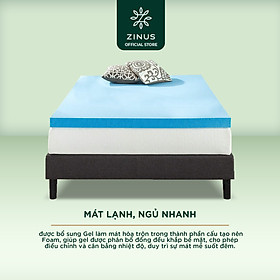 Mua Topper Tấm Tiện Nghi Làm Mềm Nệm Gel Mát Cao Cấp Zinus - Gel Memory Foam Mattress Topper with Cover 180x200*7.5cm
