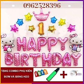 Set bóng trang trí sinh nhật️hello kitty️kèm bơm và băng keo️set 8C