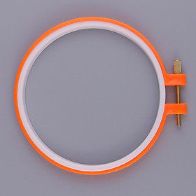 Plastic Cross Stitch Machine Embroidery Hoop Ring Sewing Tool Orange 12.5cm