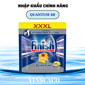 Túi 60 viên rửa bát Finish Quantum Dishwasher Tablets Lemon Sparkle QT025460 - hương chanh