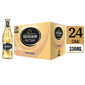 Thùng 24 Chai Nước Táo Lên Men Strongbow Gold - Vị Táo Nguyên Bản (330ml / Chai)