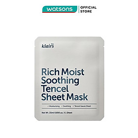 Mặt Nạ Dear Klairs Dưỡng Ẩm Và Làm Mịn Da Rich Moist Soothing Tencel Sheet Mask 25ml